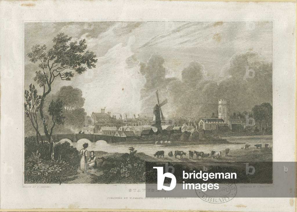 Stafford - South West View: engraving, nd [c 1830] (print)