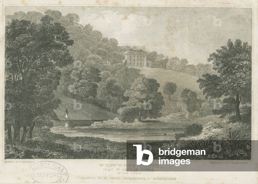 Cheddleton - 'Westwood House' : steel engraving, nd [1830] (print)