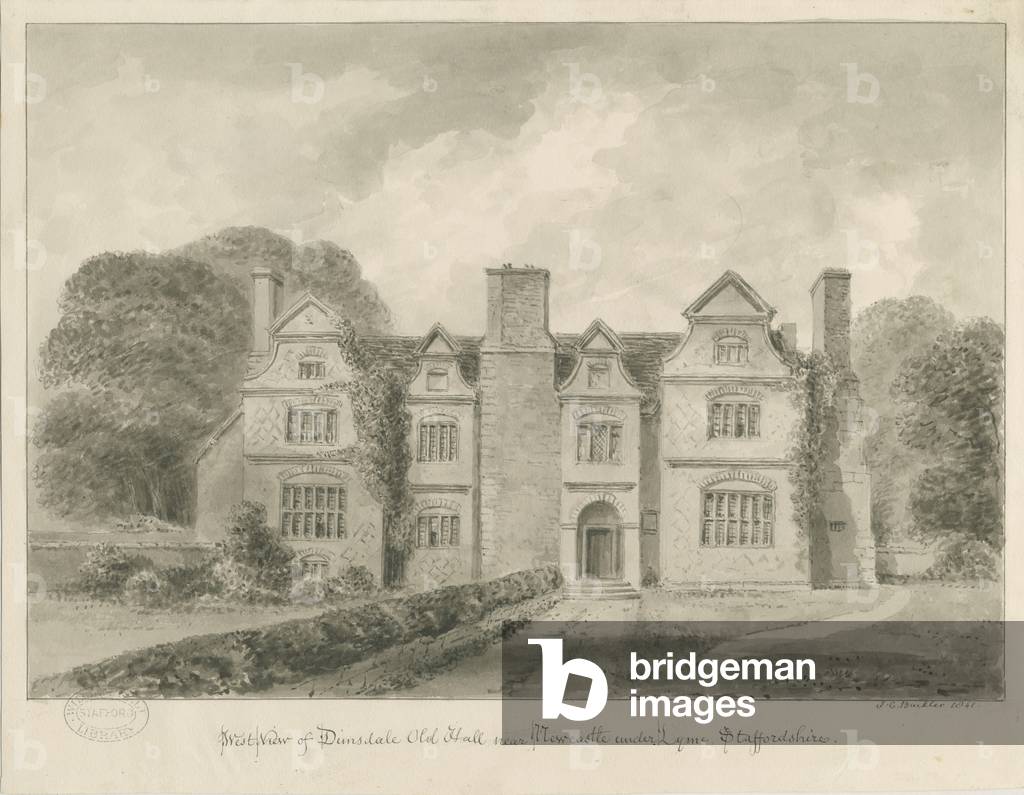 Dimsdale Old Hall: sepia drawing, 1841 (drawing)
