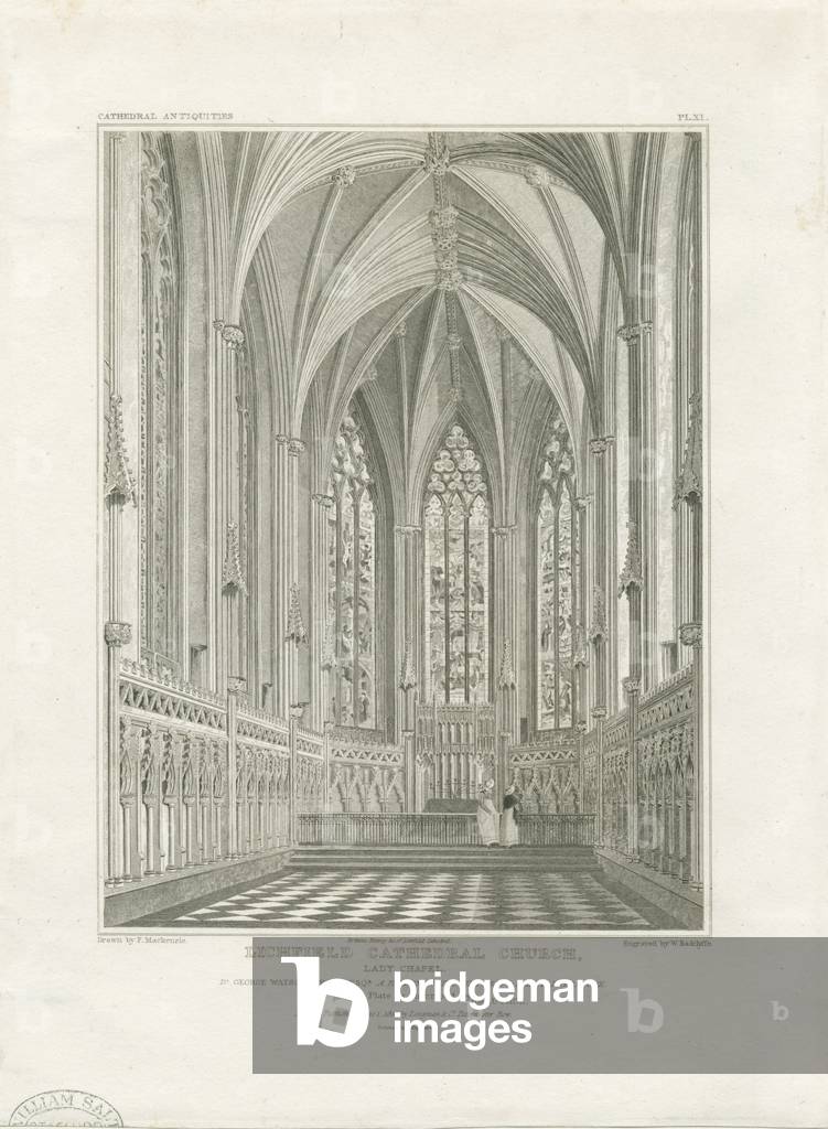 Interior of Lichfield Cathedral - Lady Chapel: engraving, nd [c 1820] (print)