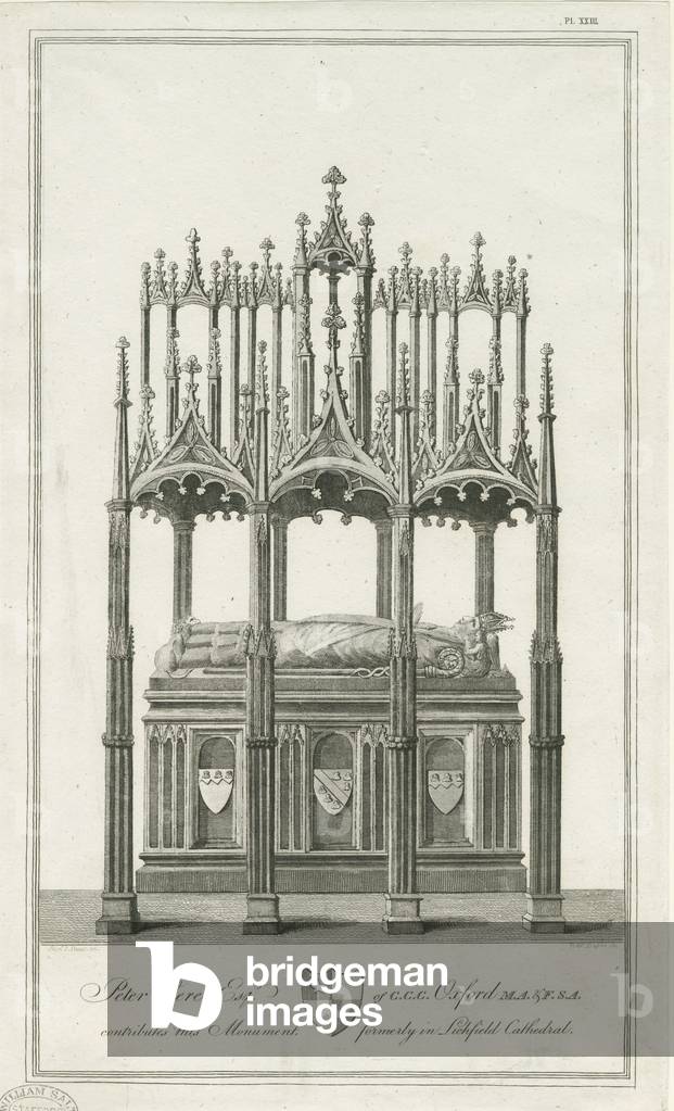 Lichfield Cathedral - Monument to Bishop Blythe: engraving, nd [1762-1798] (print)