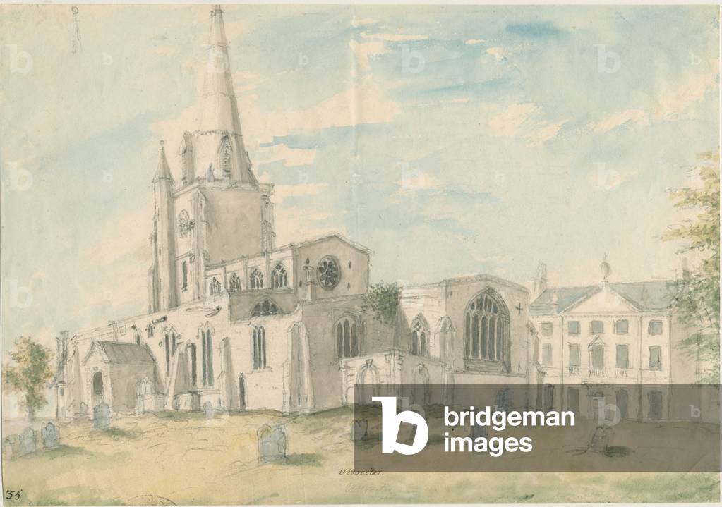 Uttoxeter Church [Old]: water colour painting, nd [1794] (painting)
