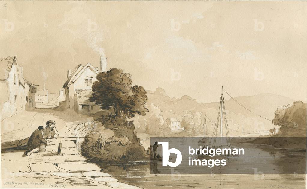 Arley - River Severn: sepia drawing, 8 Sep 1837 (drawing)