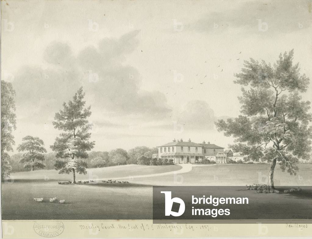Moseley Court: sepia wash drawing, 1837 (drawing)