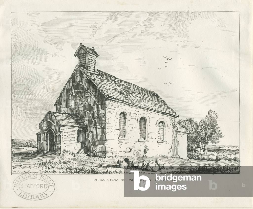 Stafford - Marston Chapel: pen and ink drawing, 1838 (drawing)