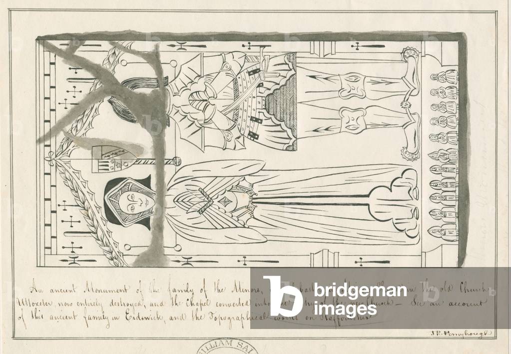 Uttoxeter Church - Tomb of the Minors Family: pen and ink drawing, nd [mid 19th cent] (drawing)