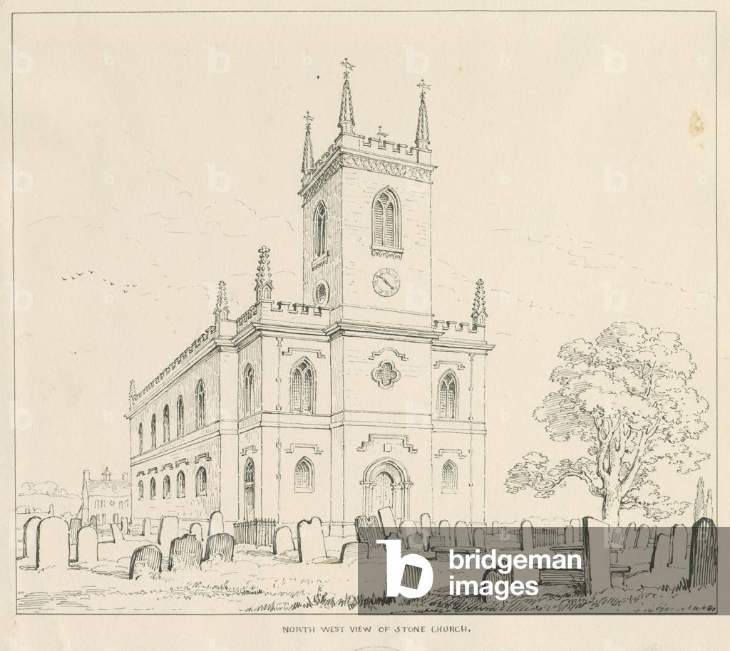 Stone Church: pen and ink drawing, 1841 (drawing)