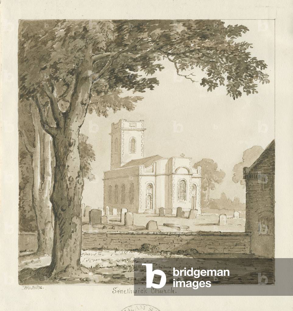 Smethwick Church: sepia drawing, 1836 (drawing)
