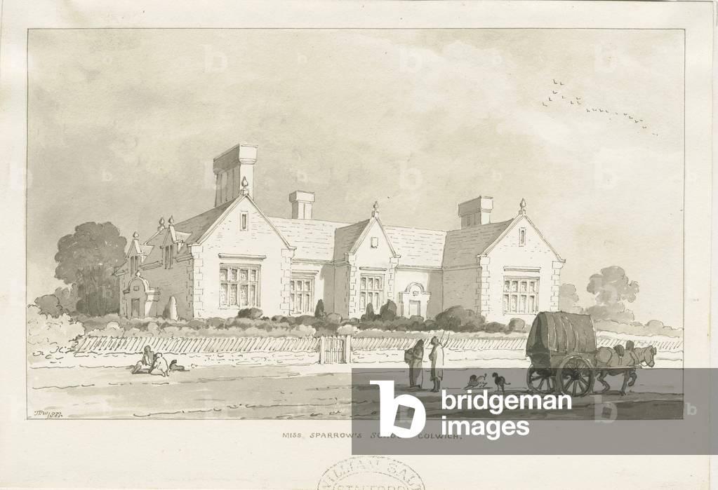 Colwich - 'Miss Sparrow's School' : sepia drawing, 1837 (drawing)