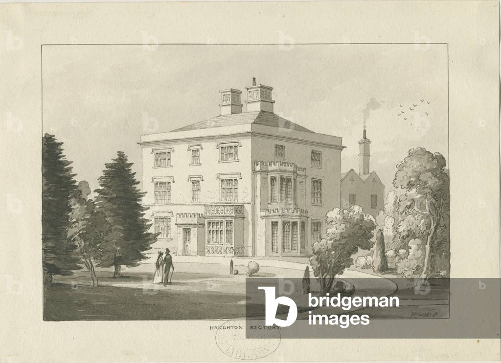 Haughton Rectory: wash drawing, 1838 (drawing)
