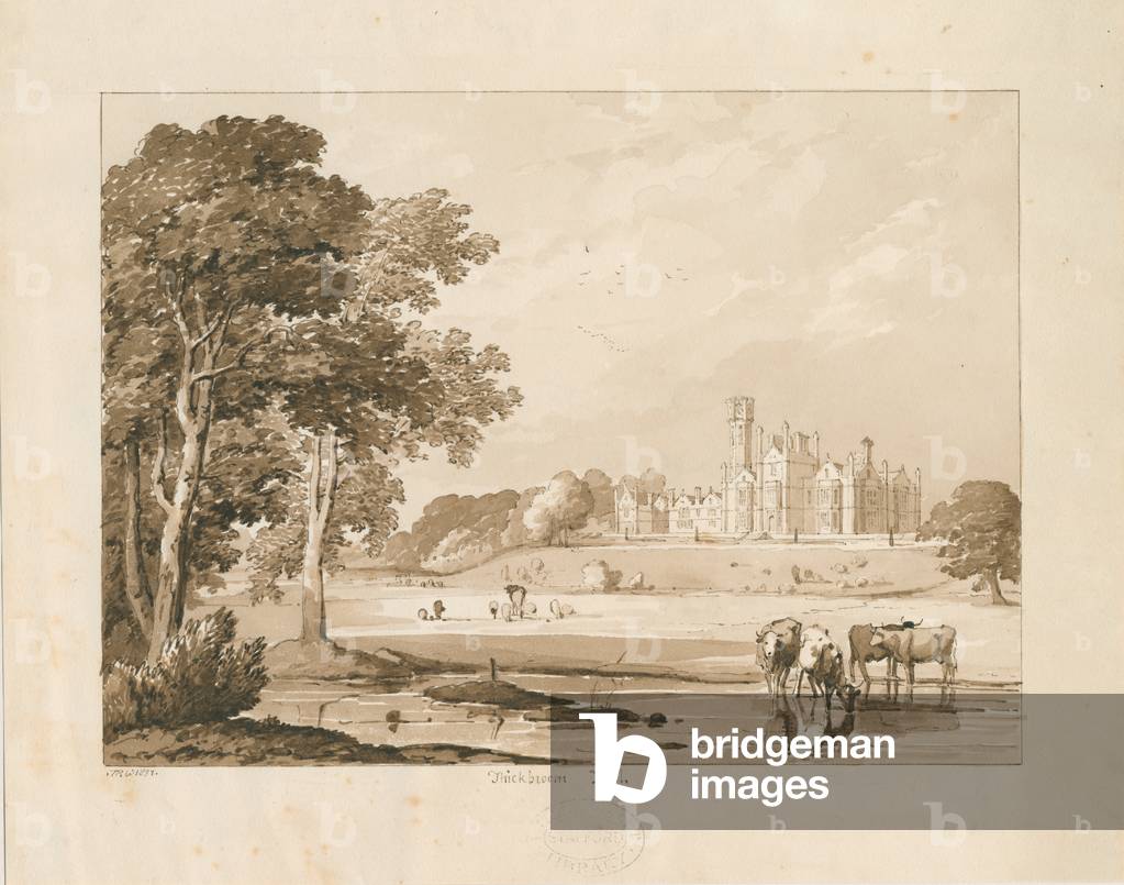 'Thickbroom Hall' [Manley Hall]: sepia wash drawing, 1837 (drawing)