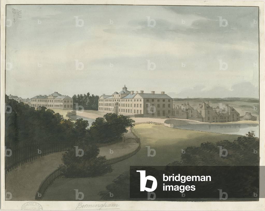 Soho Manufactory: water colour painting with pen outline, nd [late 18th cent] (painting)