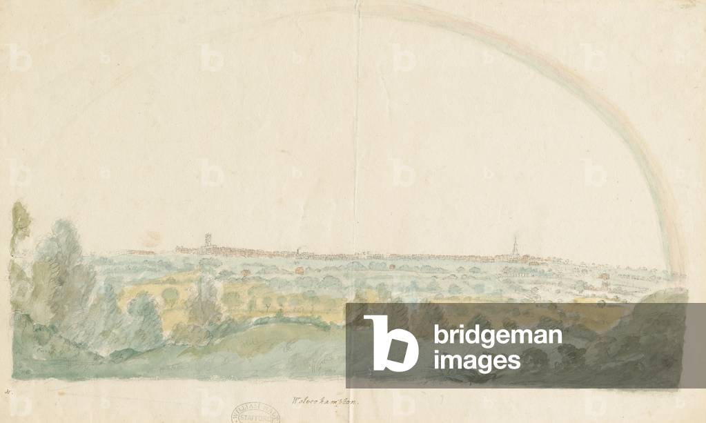 Wolverhampton - Distant view from the Heights of Tettenhall: water colour painting, nd [late 18th cent] (painting)