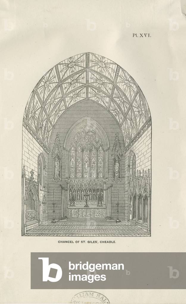 Cheadle - St. Giles' Church: wood engraving, nd [19th cent] (print)