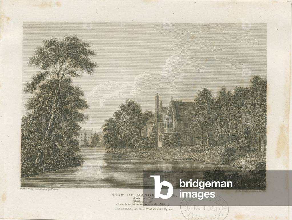Burton-upon-Trent - Manor House: engraving, nd [c 1812] (print)