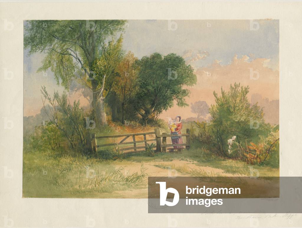 Trentham - Park Lane: water colour painting, nd [?19th cent] (painting)