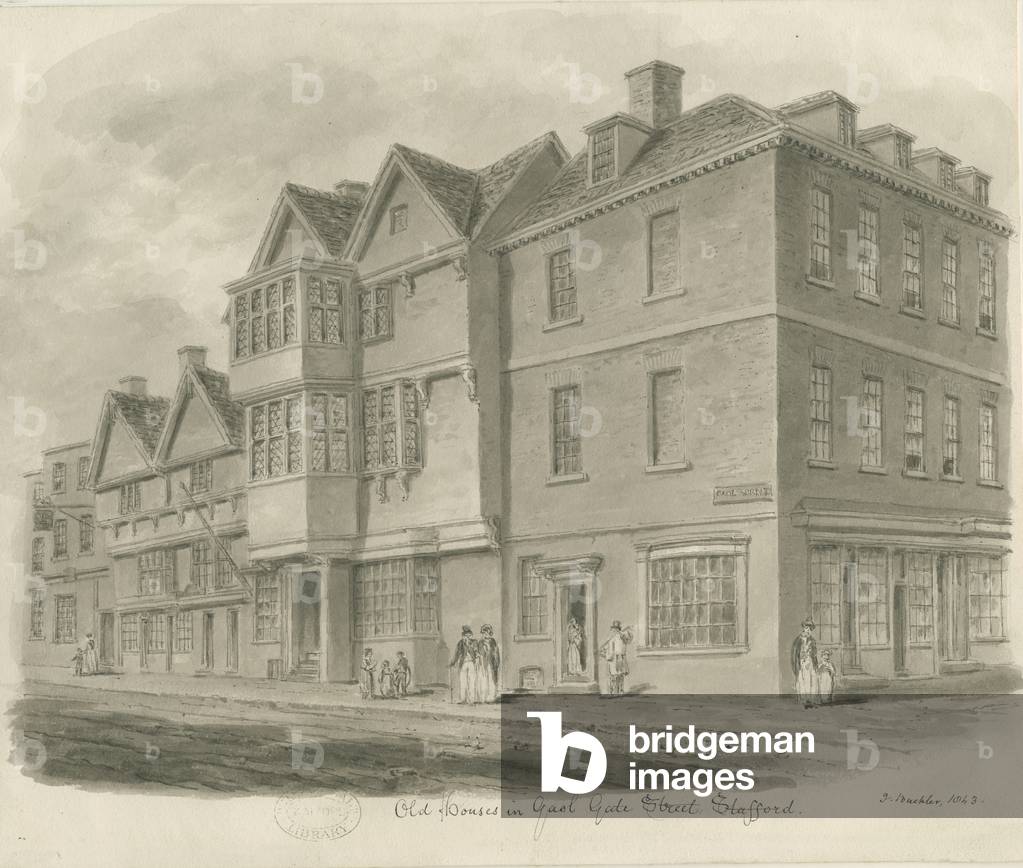 Stafford - Maid's Head Inn: sepia drawing, 1843 (drawing)