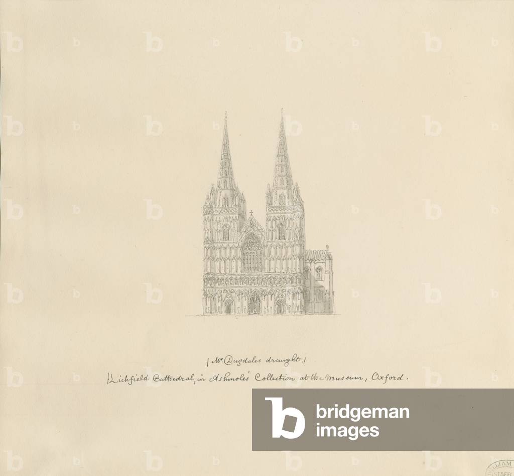 Lichfield Cathedral - West Front: pen drawing, nd [?late 17th cent] (drawing)