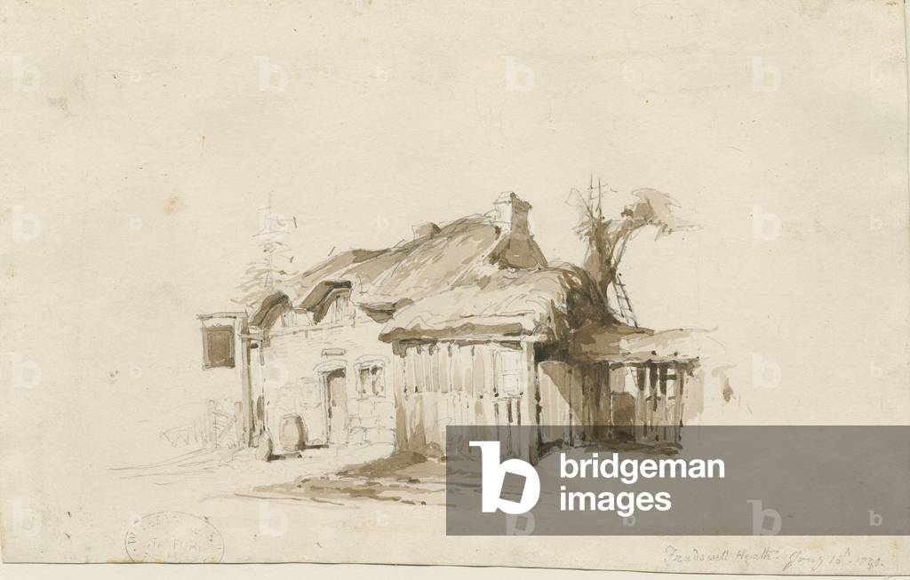 Fradswell - Cottage on Heath: pencil and wash drawing, 15 Jan 1840 (drawing)
