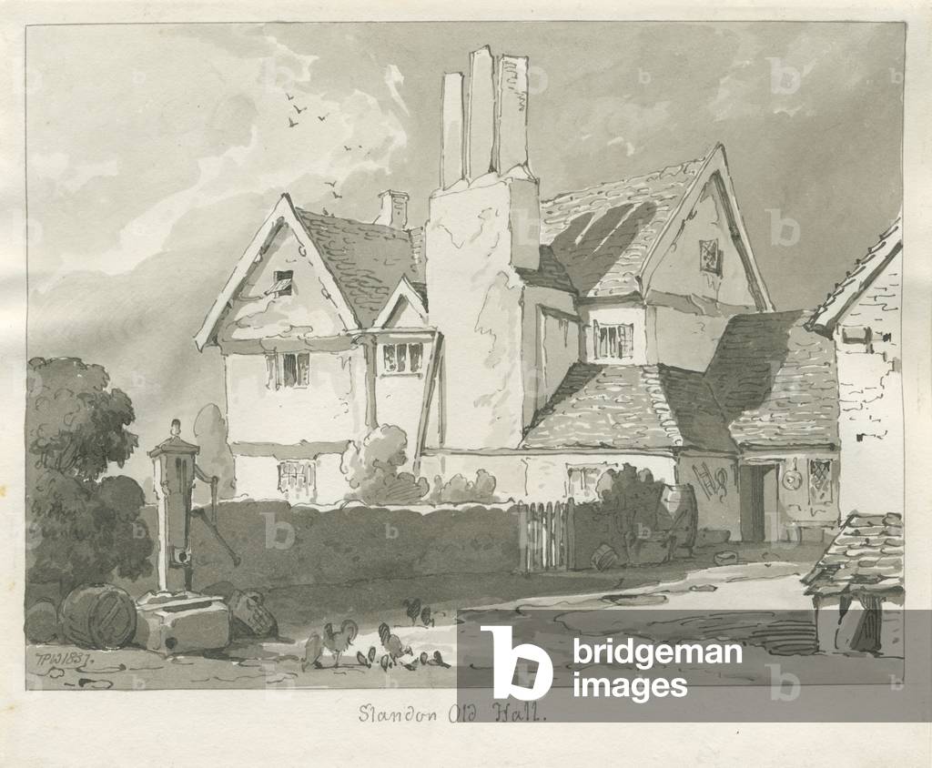 Standon Hall: sepia drawing, 1837 (drawing)