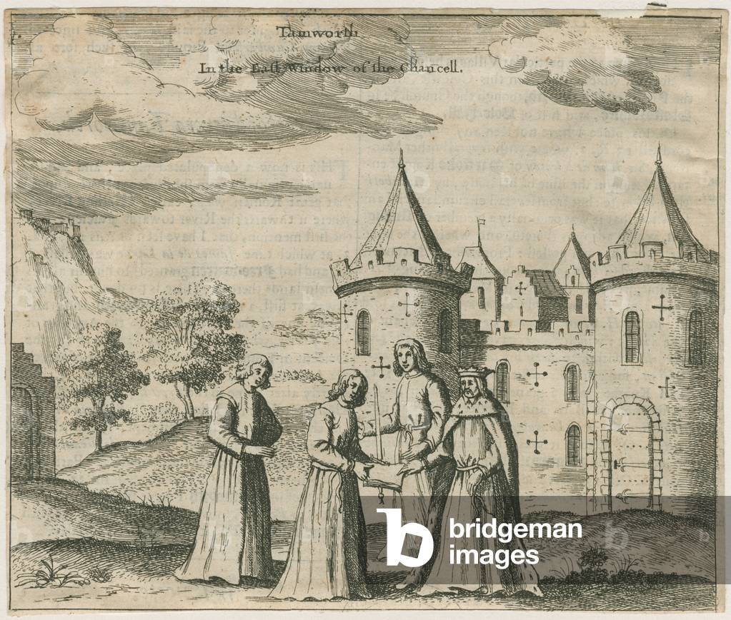 Tamworth Castle - Window Glass: engraving, nd [?17th cent] (print)
