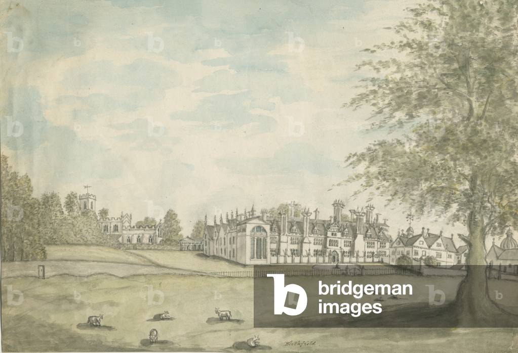 Blithfield Hall: watercolour painting, nd [18th cent] (painting)