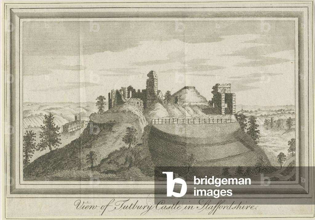 Tutbury Castle - East View: engraving, nd [1731] (print)
