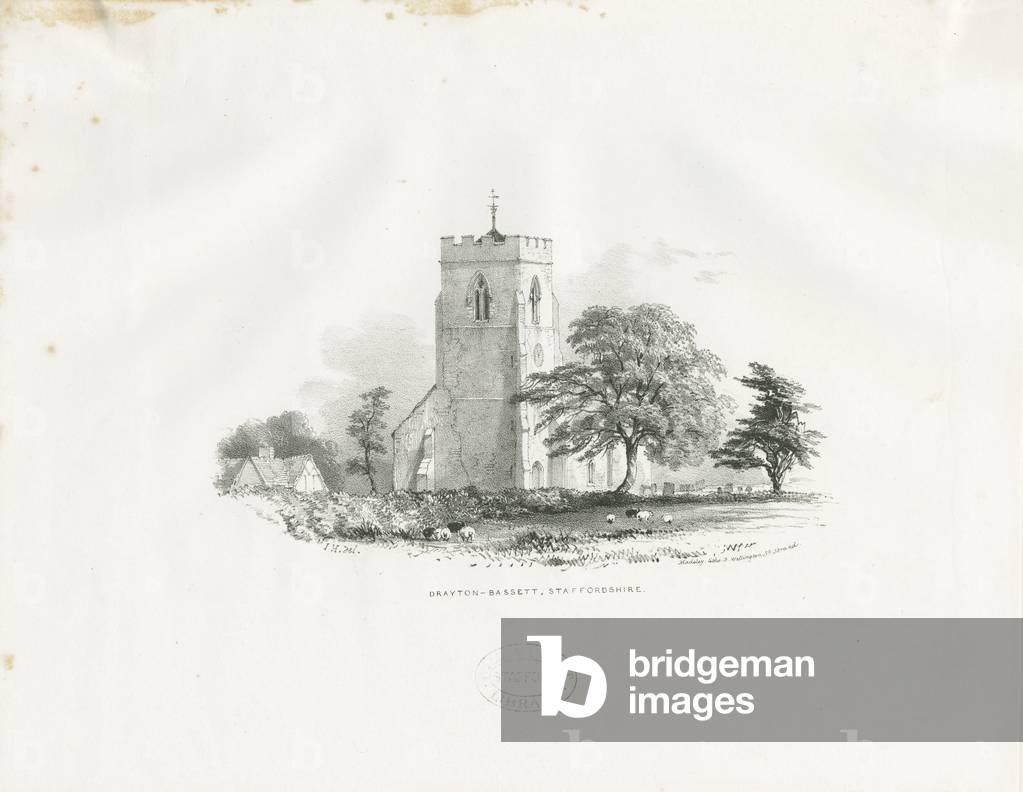 Drayton Bassett Church: lithograph (vignetted), nd [c 1825-30] (print)