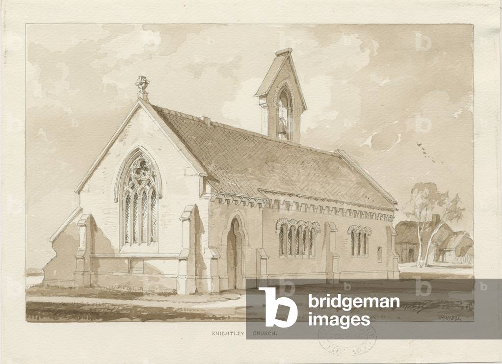 Knightley Chapel: sepia wash drawing, 1841 (drawing)