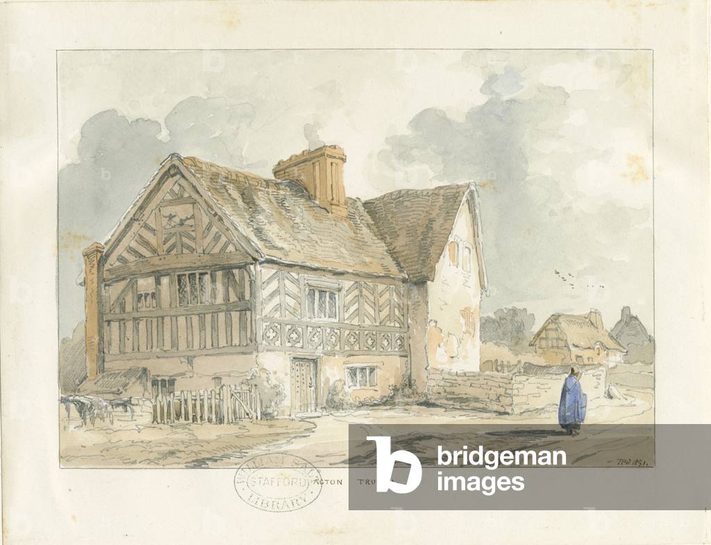Acton Trussell Old House: water colour painting, 1841 (painting)