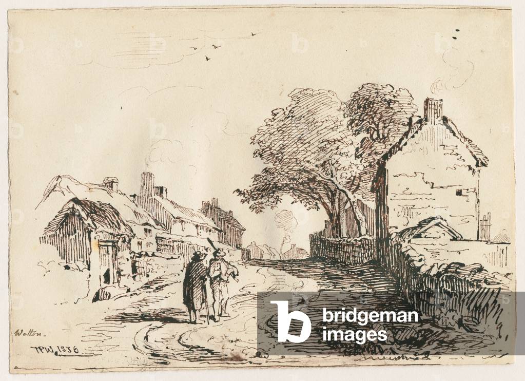 Wetton - Village Street: pen and ink drawing, 1836 (drawing)