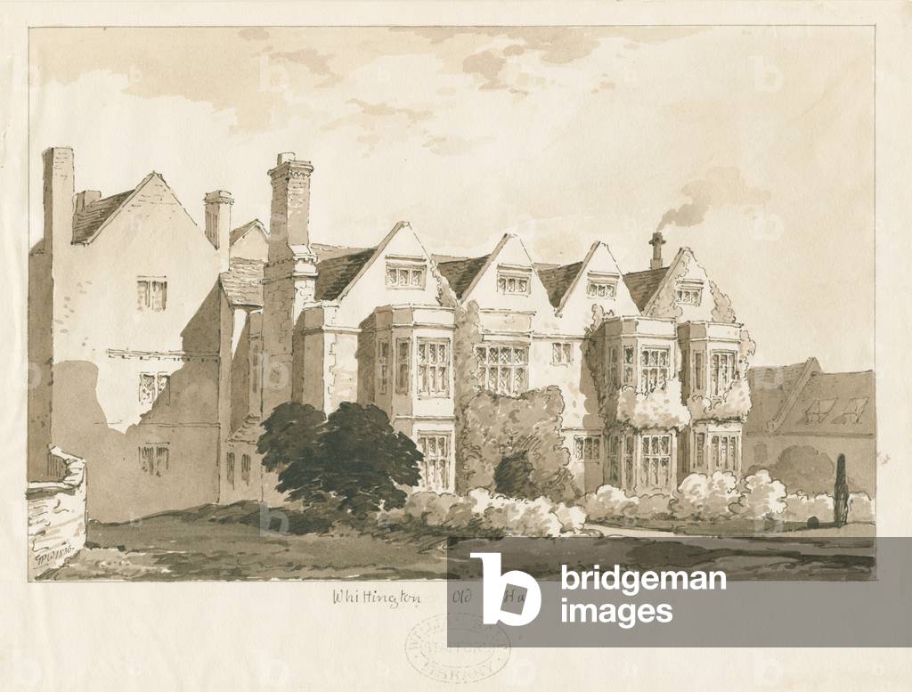 Whittington Hall: pen and wash drawing, 1836 (drawing)