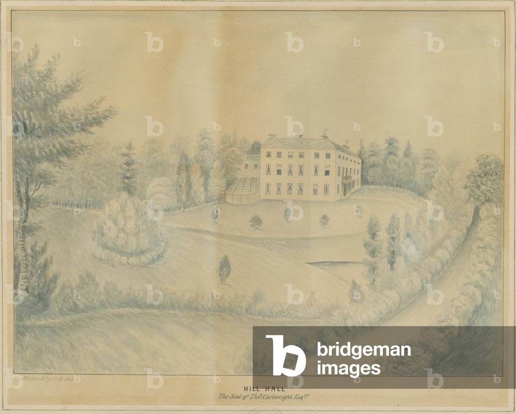High Offley - Hill Hall: pencil and wash drawing, nd [c 1840] (drawing)