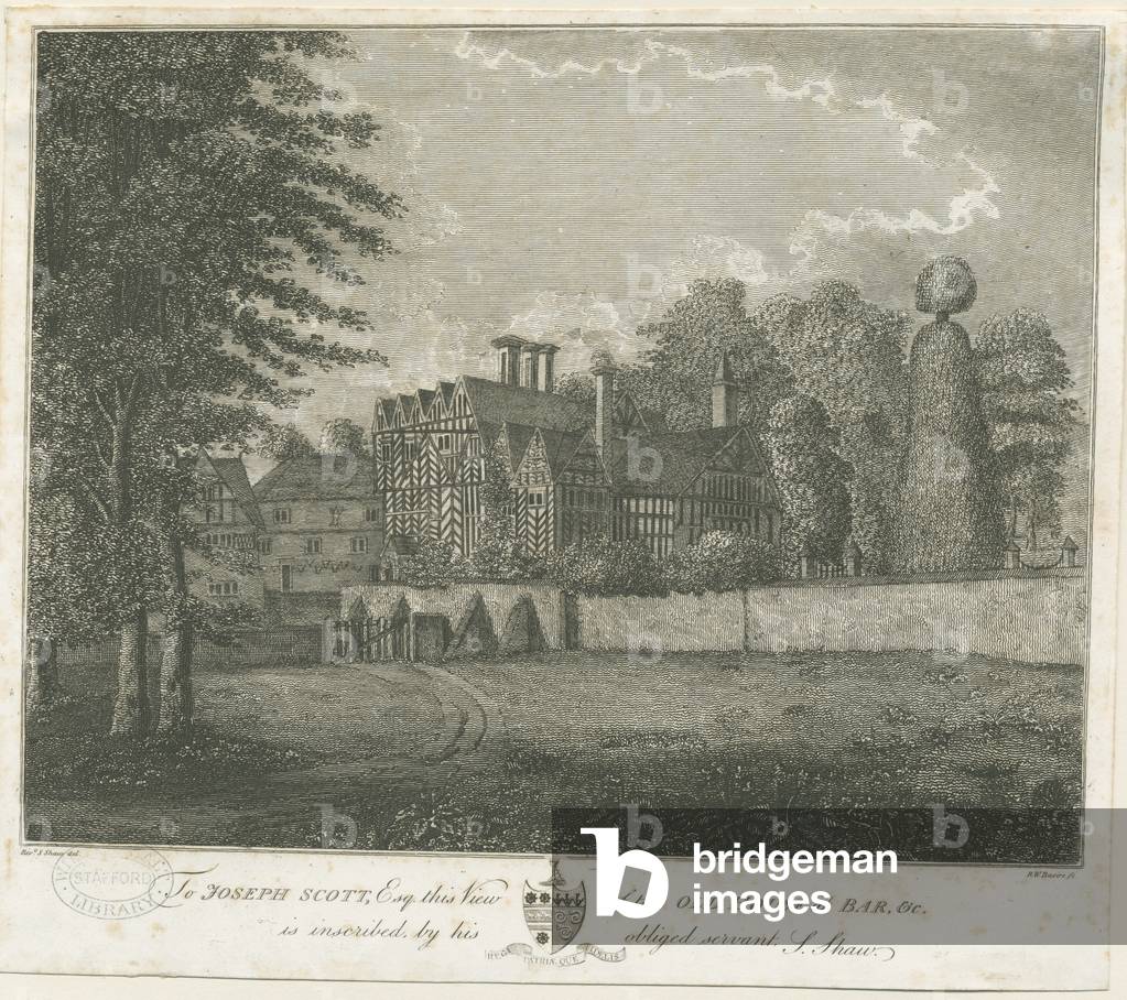 Great Barr Village - Old Tudor House: engraving, nd [late 18th cent] (print)