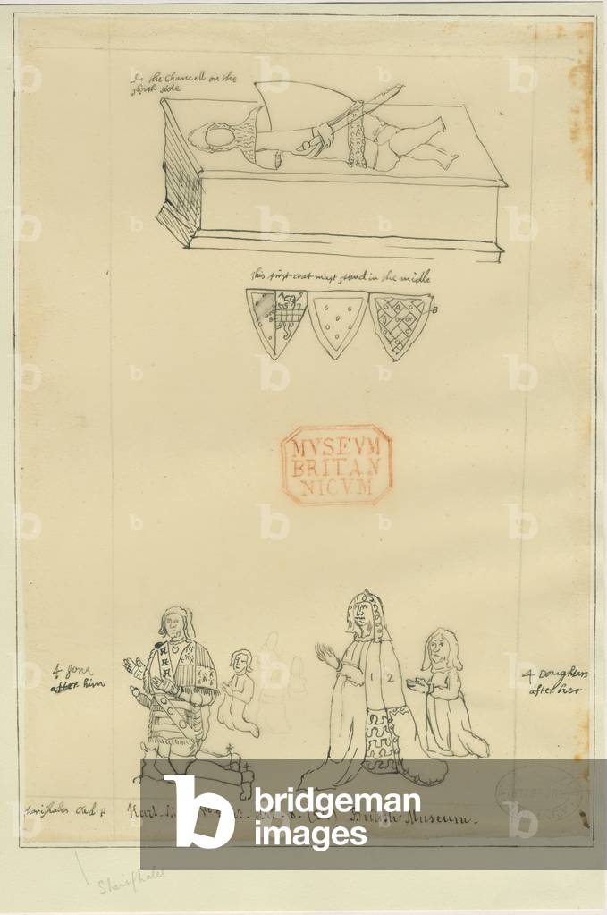 Tamworth Church - Tomb: tracing in ink, nd [?17th cent] (drawing)