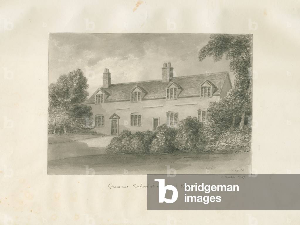 Aldridge Grammar School: sepia drawing, 1847 (drawing)