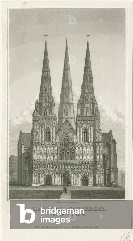 Lichfield Cathedral - West Front: engraving, nd [c 1833] (print)