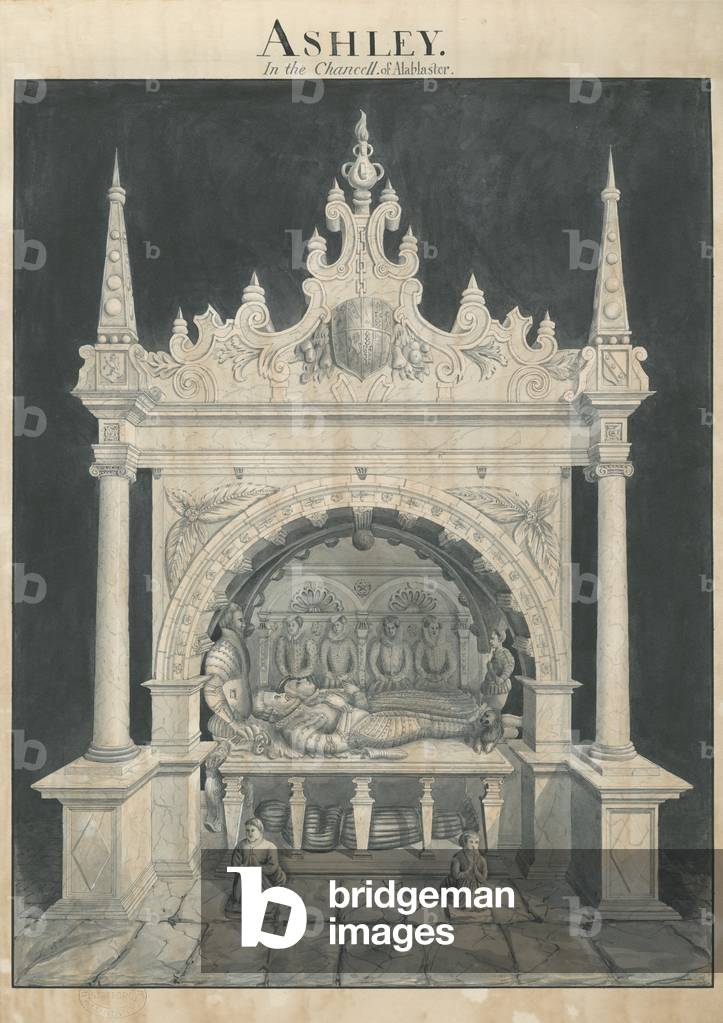 Ashley Church - Ashley Tomb : pen and wash drawing, nd [?19th cent] (drawing)