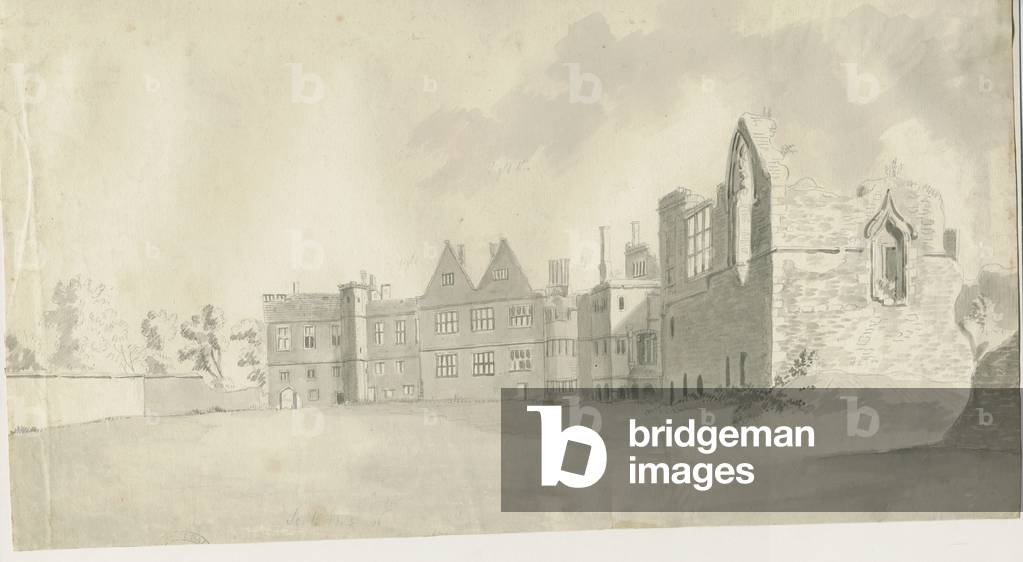 Dudley Castle - The Keep: sepia wash drawing, nd [c 1790] (drawing)