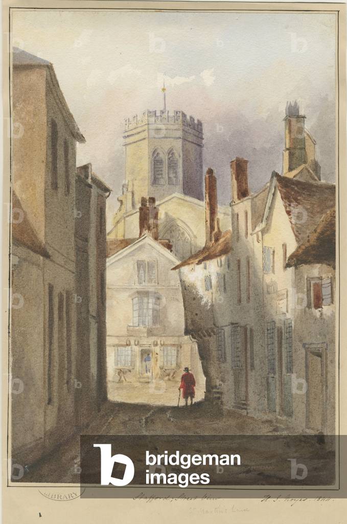 Stafford - [St. Martin's Lane]: water colour painting, 1844 (painting)