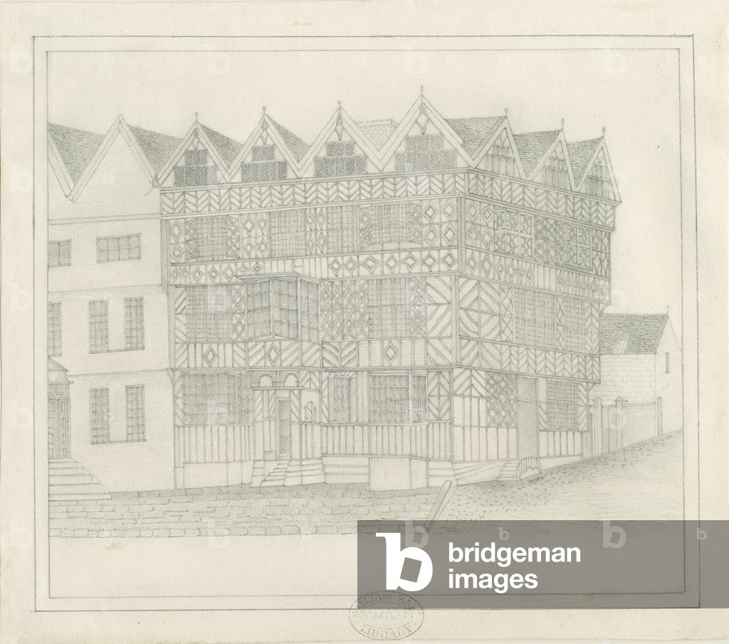 Stafford - Ancient 'High House': pencil drawing, nd [c 1860] (drawing)