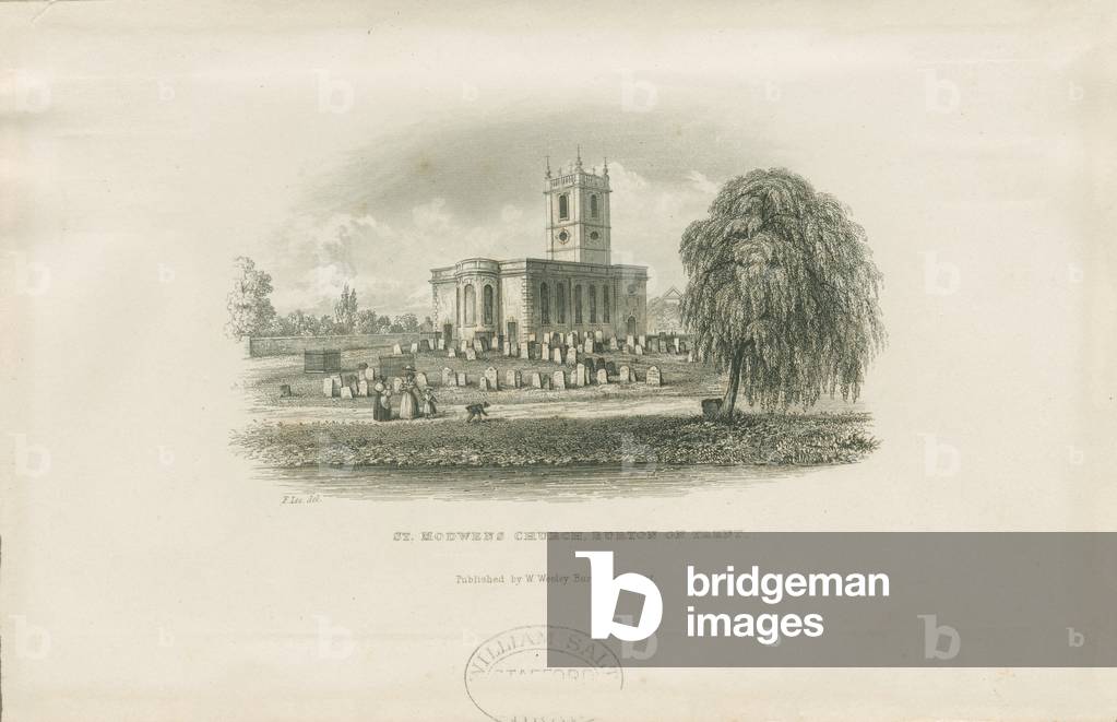 Burton-upon-Trent - St. Modwen's Church: steel engraving, nd [?19th cent] (print)
