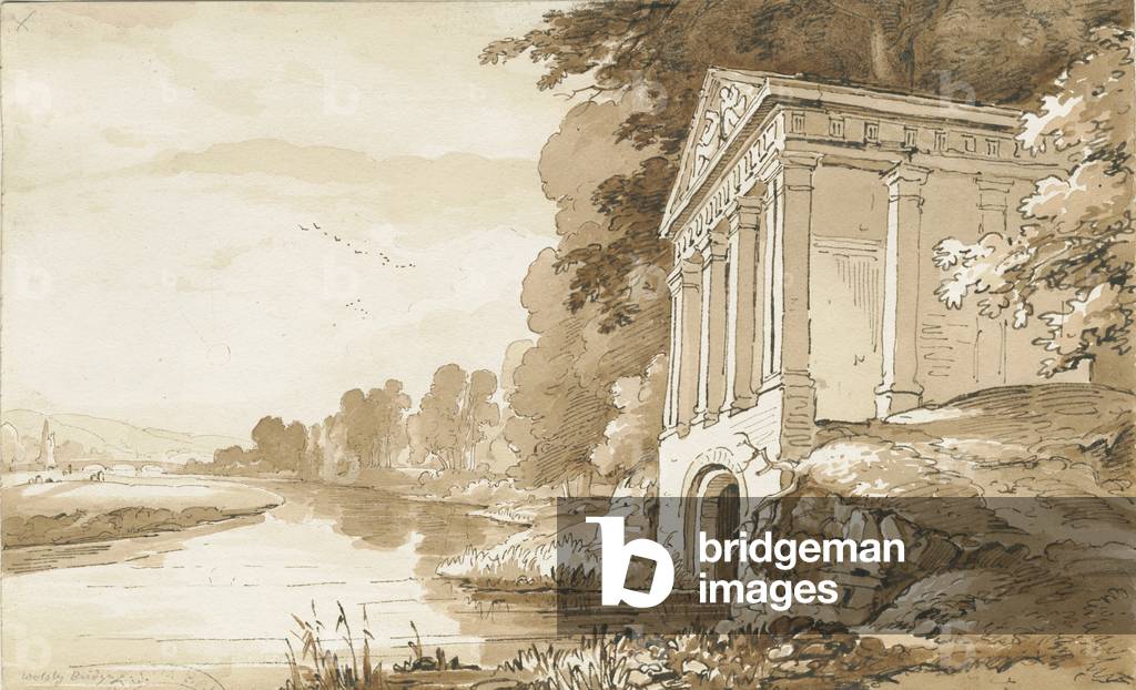 Colwich - Temple near Wolseley Bridge: sepia wash drawing, nd [1837-1838] (drawing)