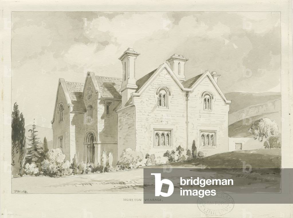 Moreton Vicarage: sepia wash drawing, 1841 (drawing)
