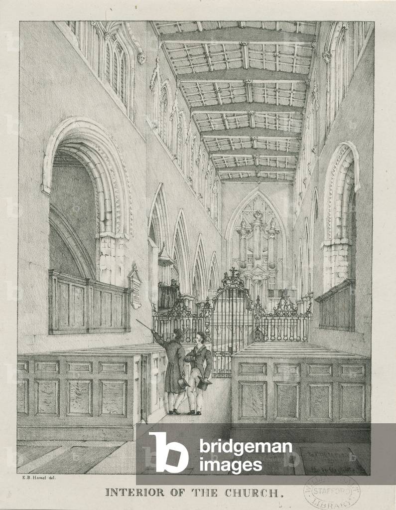 Interior of Tamworth Church: lithograph, nd [1796-1865] (print)