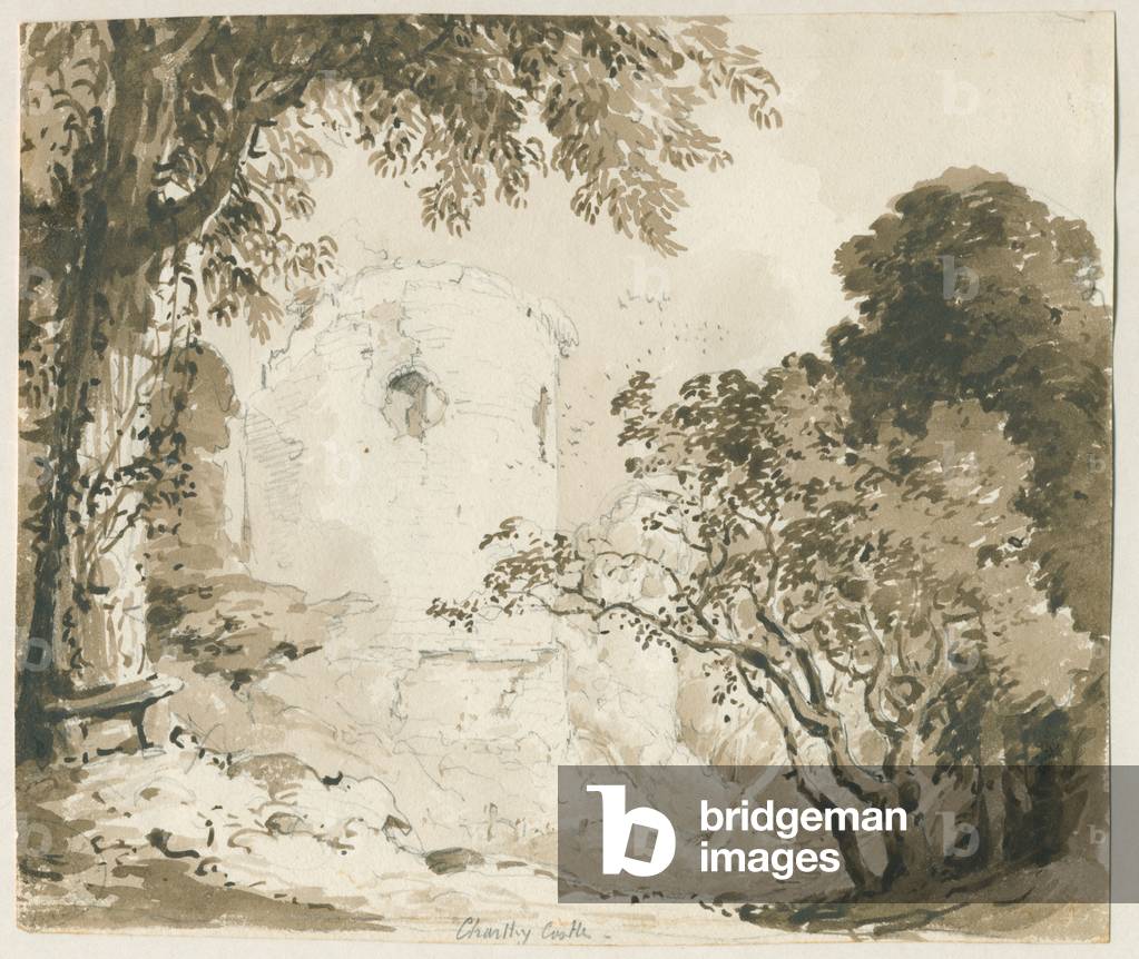 Chartley Castle: pencil and wash drawing, nd [1837-1838] (drawing)