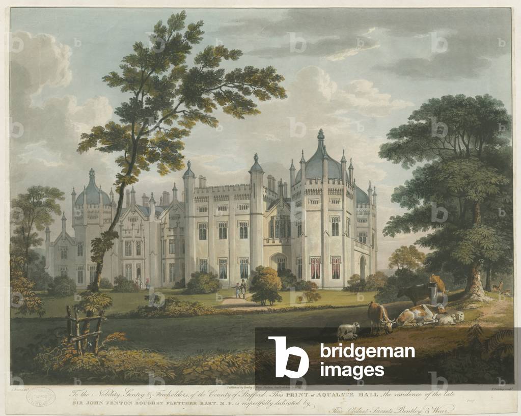 Forton - Aqualate Hall: tinted aquatint engraving, nd [c 1814] (print)
