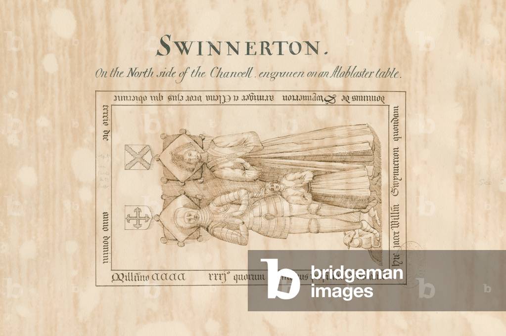 Swynnerton Church - Monument to William Swynnerton: pen and ink drawing, nd [19th cent] (drawing)