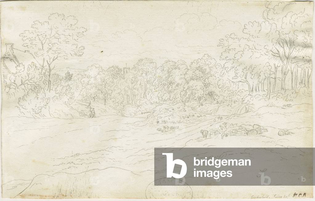 Eccleshall Village: pen drawing, nd [1788-1855] (drawing)