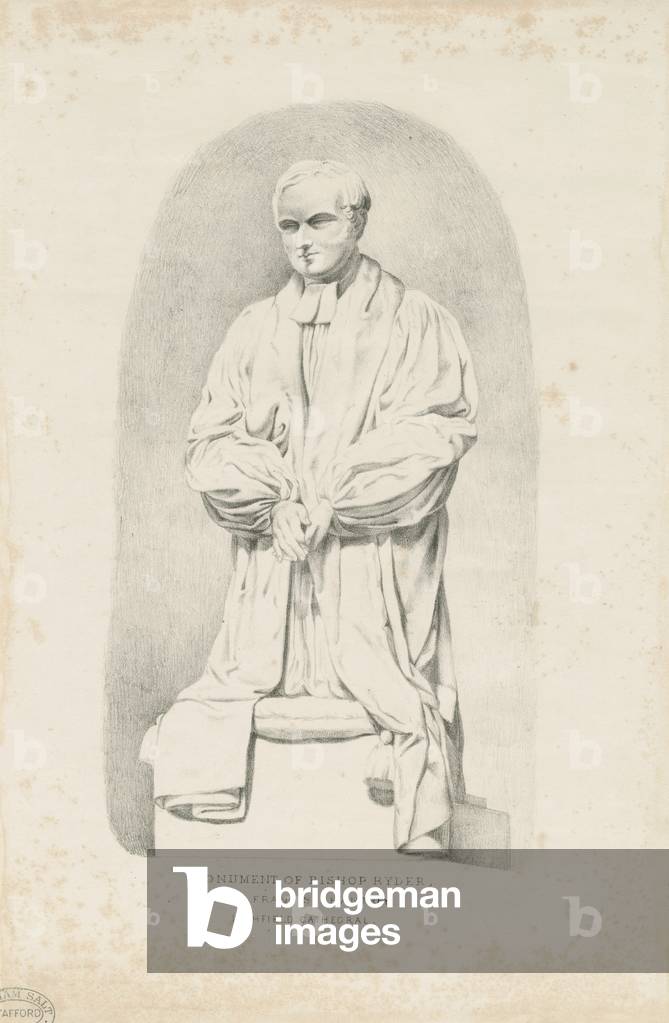 Lichfield Cathedral - Monument of Bishop Ryder: lithograph, nd [19th cent] (print)